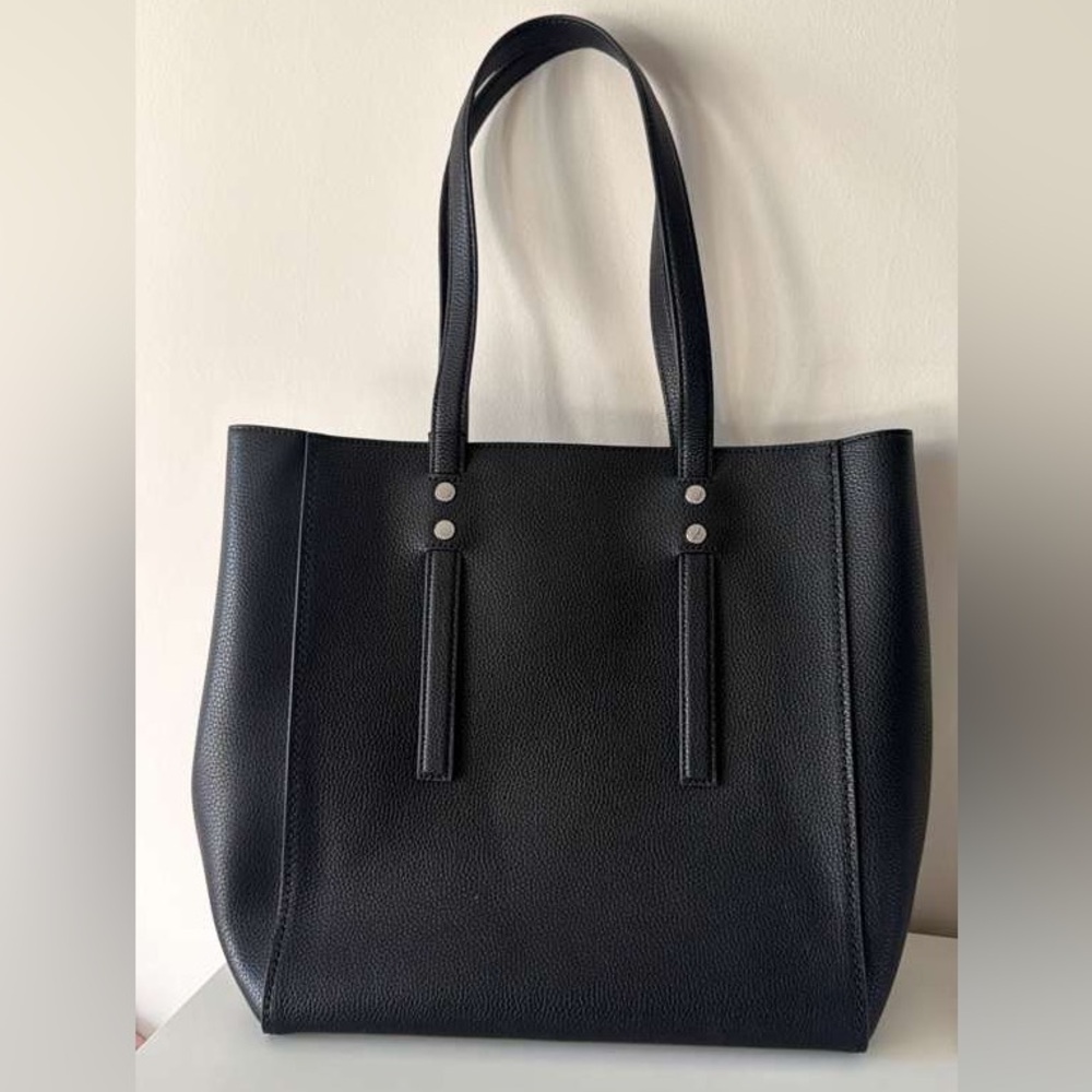 Marc Jacobs Black Pebbled Leather Tote Bag Zip Top Large Shoulder Authentic NWT - Picture 5 of 6